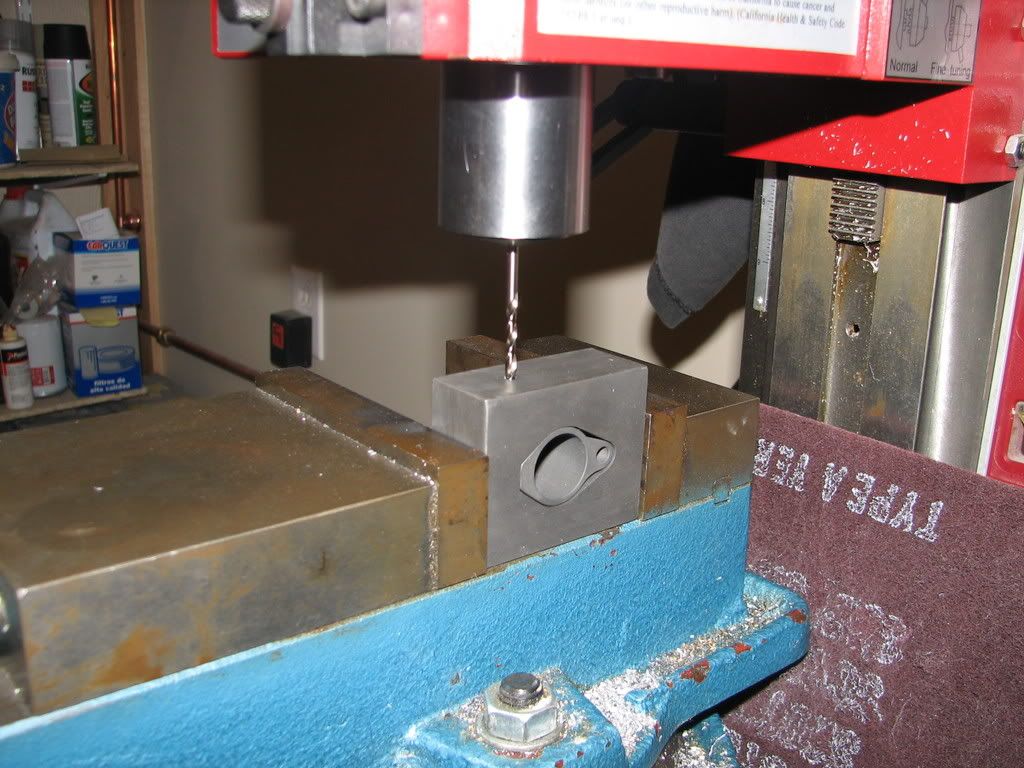 Jig for drilling gas blocks for taper pins